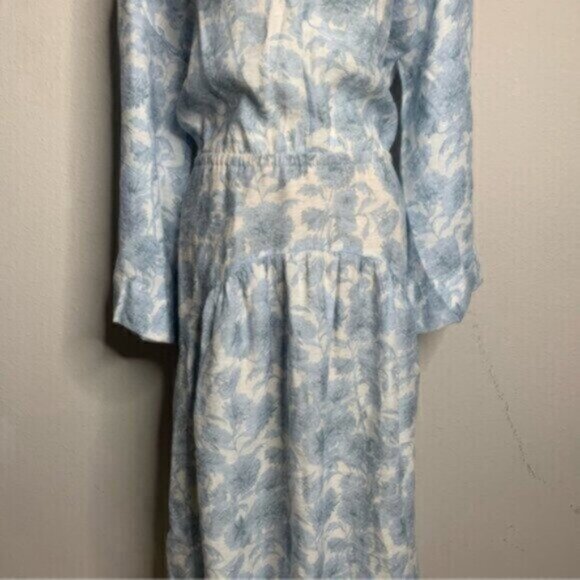 NWT Vince Dahlia Long Sleeve Double V Neck Cut Out Back Dress - Picture 8 of 15